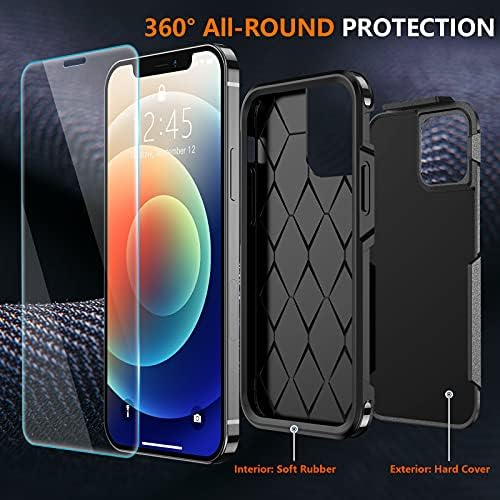 Spidercase מיועד לאייפון 12 Case/iPhone 12 Pro Case, [הגנה מפני טיפה של כיתה צבאית של 10 רגל] [עם 2 PCS